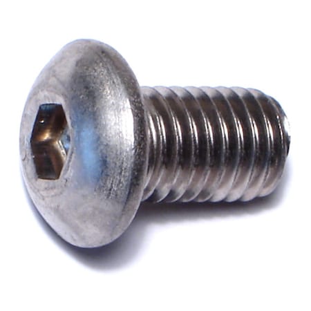 Midwest Fastener M10-1.50 Socket Head Cap Screw, Button, Plain Stainless Steel, 16 mm Length, 5 PK 75587